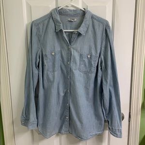 Light blue denim button down size large
